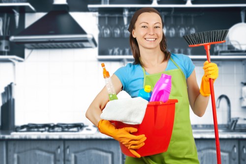 Professional carpet cleaning process in a Sutton office