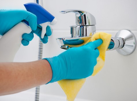 Risk assessment checklist and cleaning safety measures on site